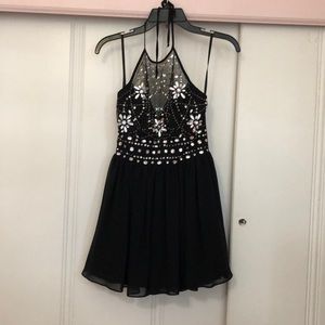 WINDSOR- black mini dress with beading